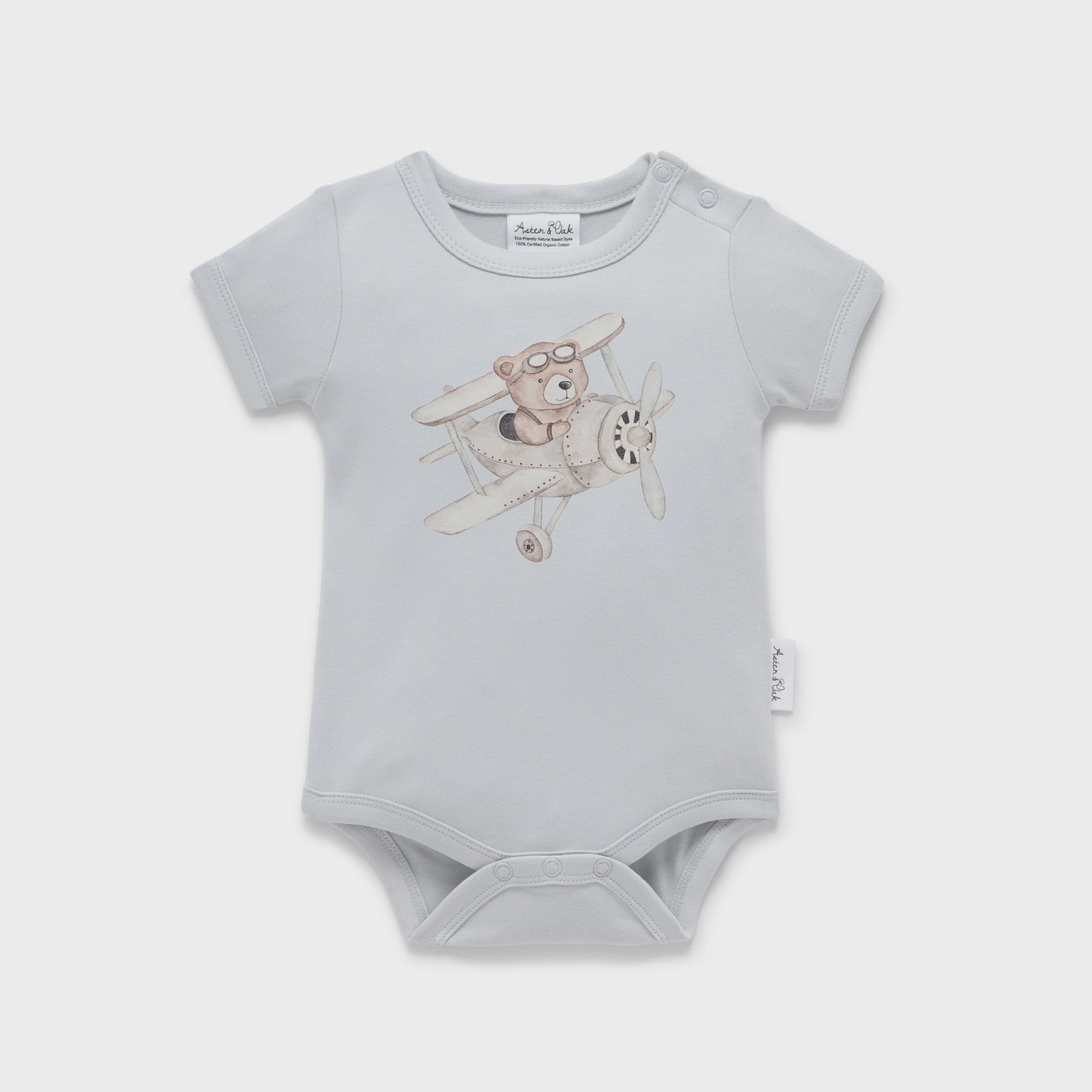 Flying Oli Bear Print Onesie