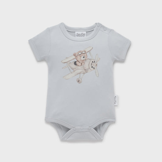 Flying Oli Bear Print Onesie