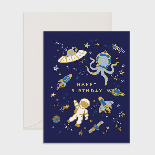 Happy Birthday Space - Greeting Card - Fox & Fallow