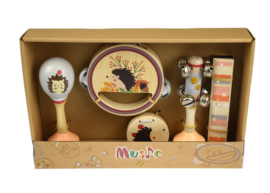 Hedgehog - Wooden Musical Set - 5pcs - Calm & Breezy