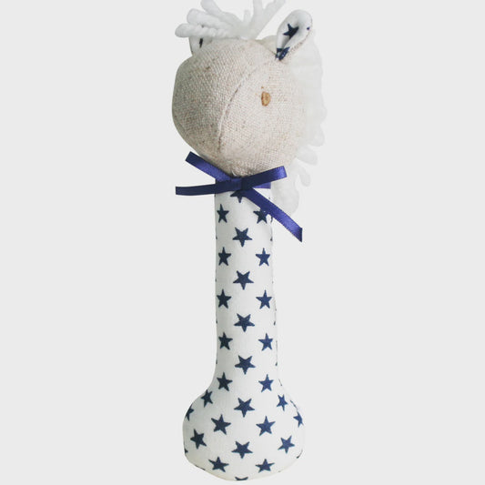 Horse Stick Rattle - Navy Stars