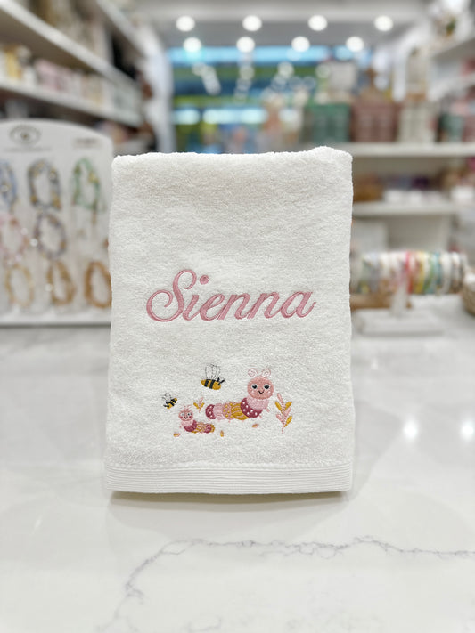 Personalised Embroidery - Bath Towel & Face Washer In Organza Bag