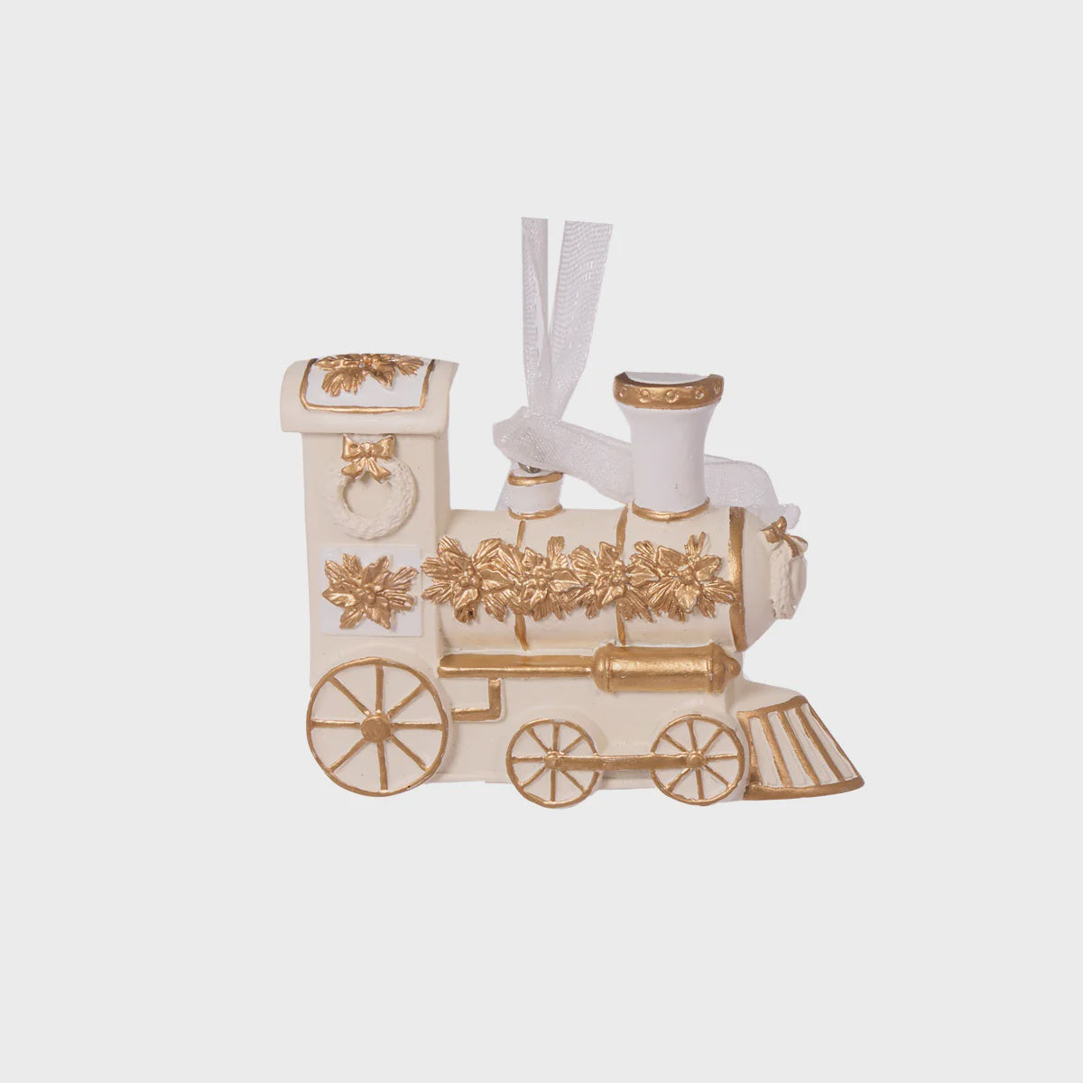 Ivory Train Hanging Christmas Ornament