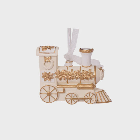 Ivory Train Hanging Christmas Ornament