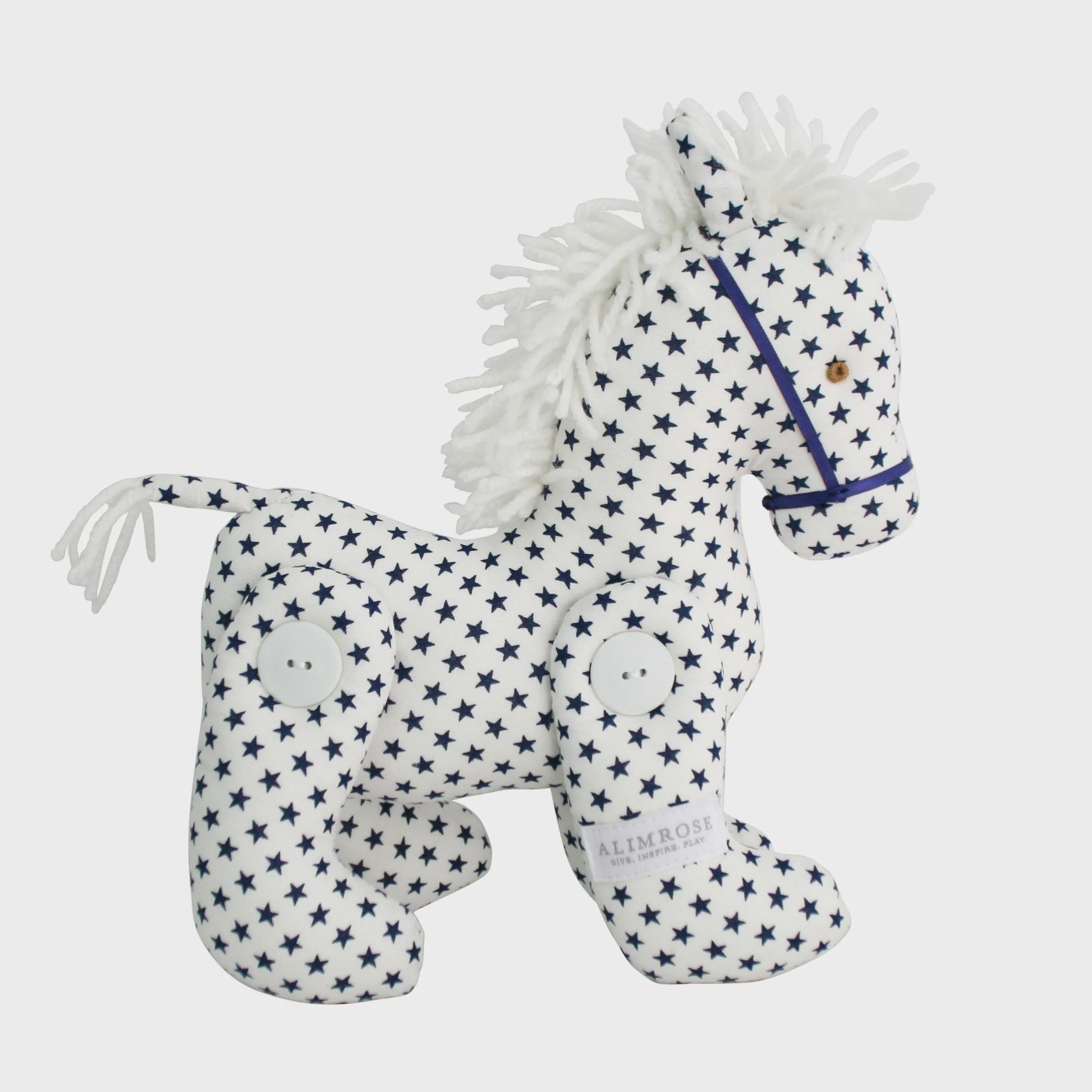 Jointed Pony White Navy Star 22cm