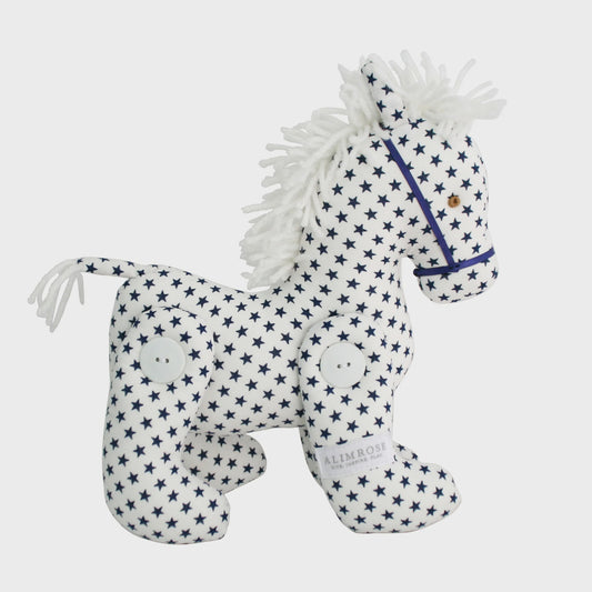 Jointed Pony White Navy Star 22cm