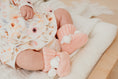 Load image into Gallery viewer, Peach Scallop Edge Pom Pom Booties
