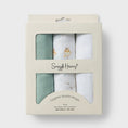 Load image into Gallery viewer, Large Organic Muslin Wraps 3 Pack - Duck Pond/Sage/Milk - Snuggle Hunny
