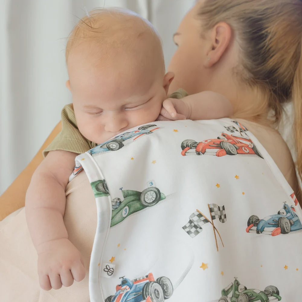 Little Racers Organic Cotton Burp Cloth - Snuggle Hunny
