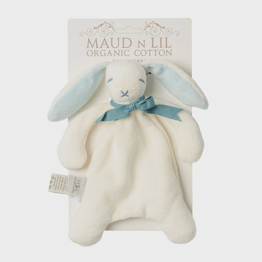 Blue - Mini Bunny Comforter Toy - Organic Cotton - 20cm