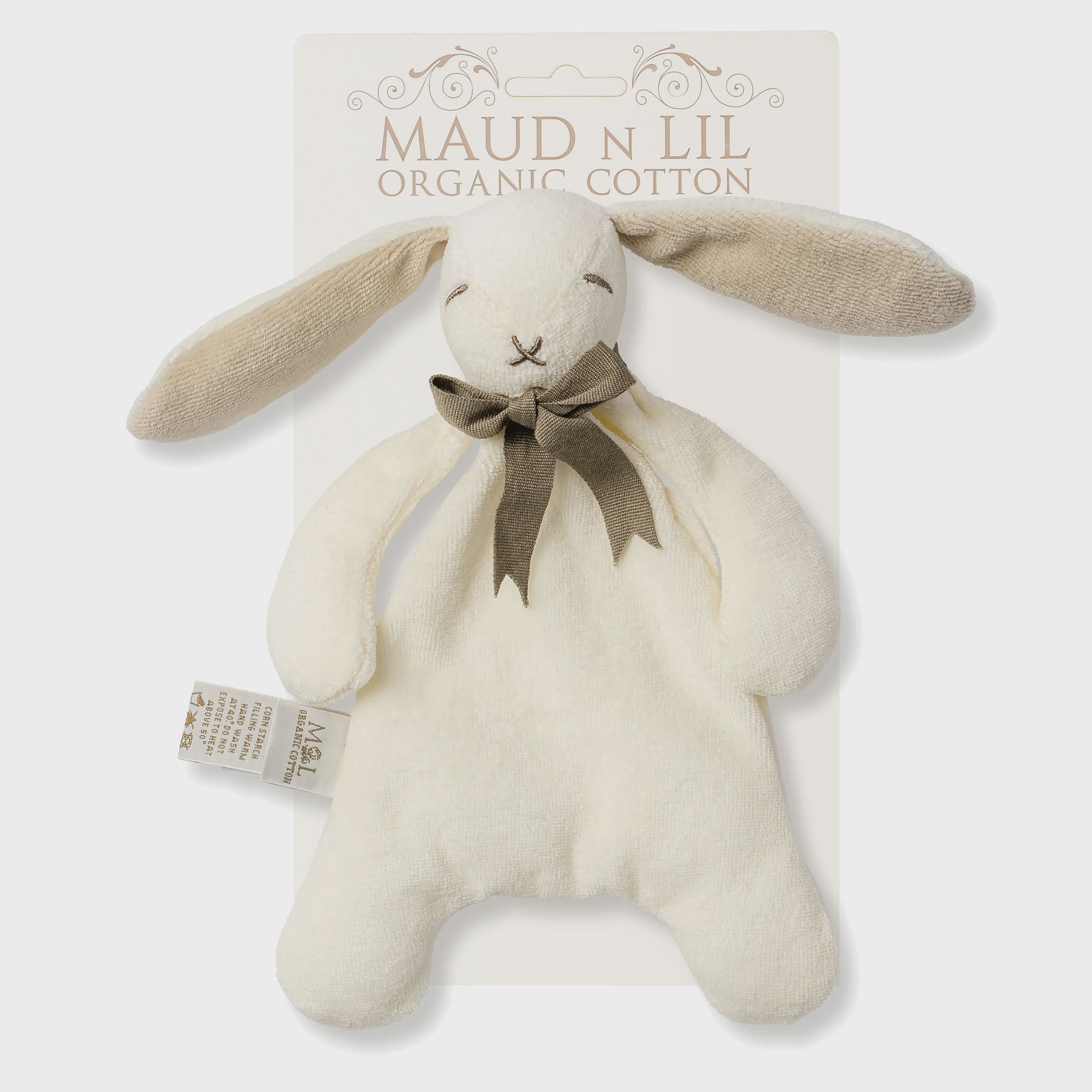 Grey - Mini Bunny Comforter Toy - Organic Cotton - 20cm