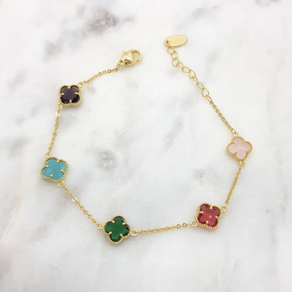 Mix Crystal Clover Bracelet