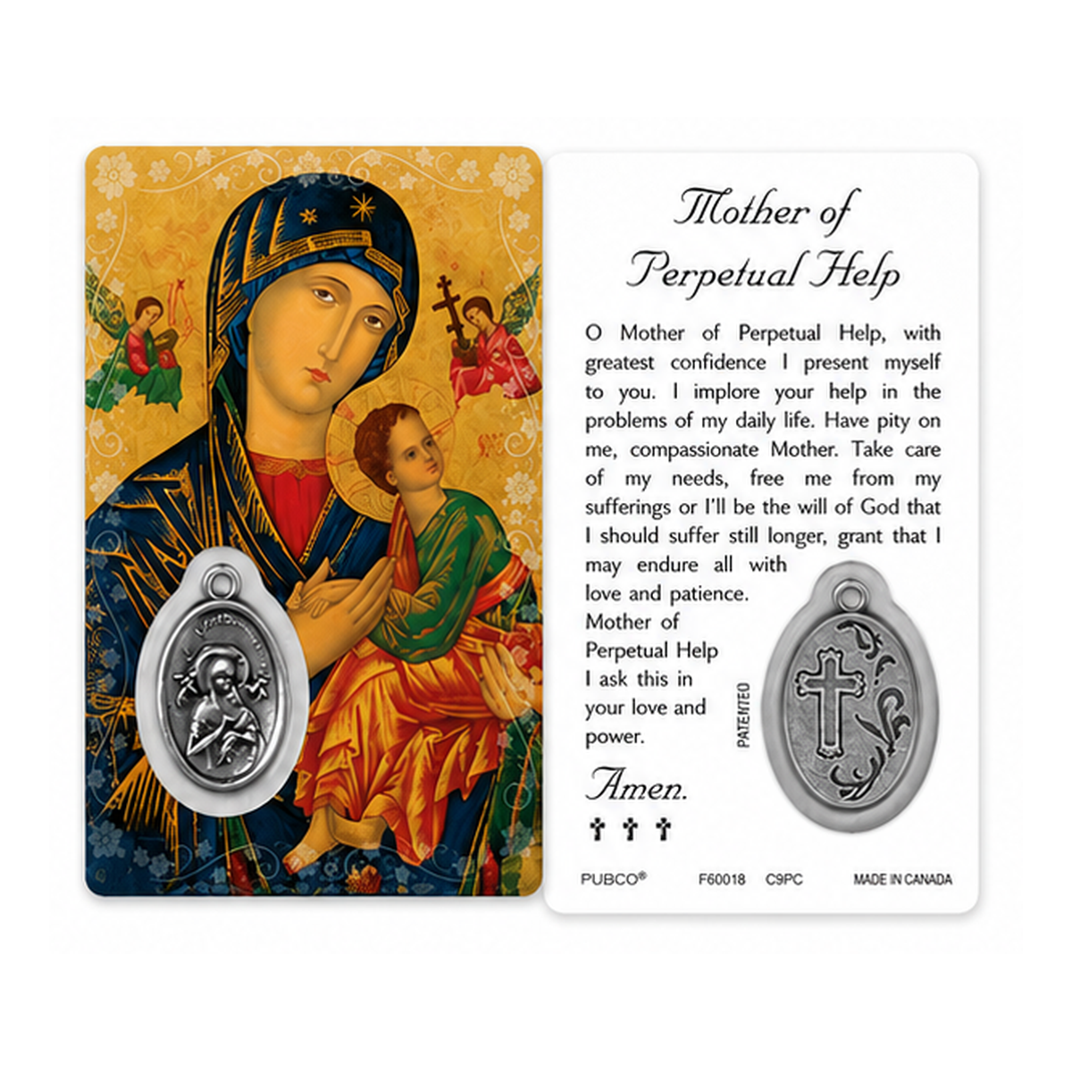 Mother Of Perpetual Help - Prayer Card & Medal