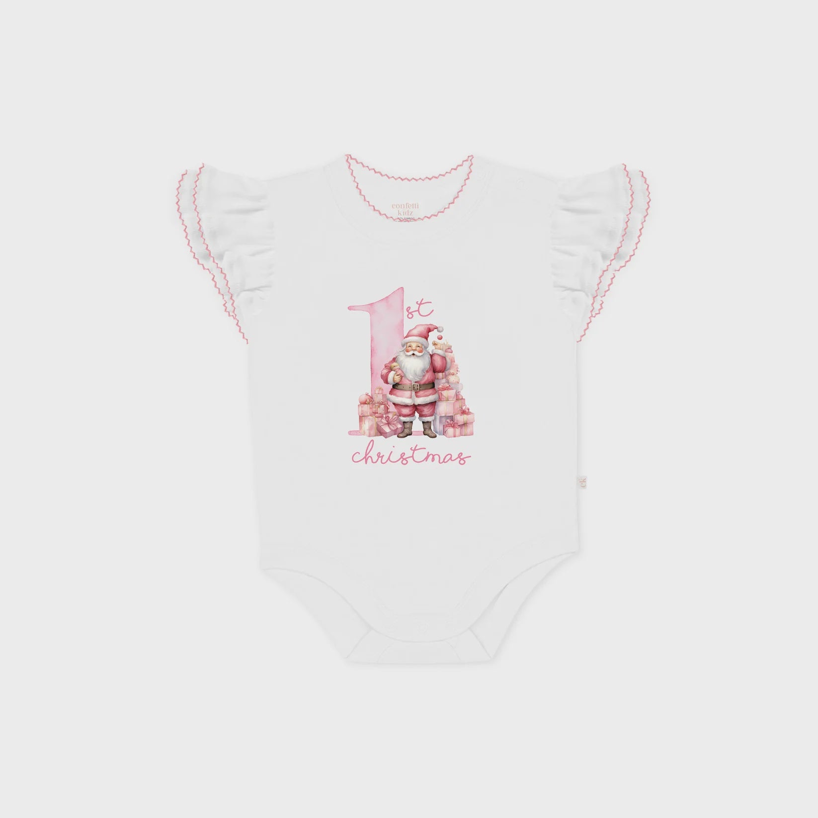 My 1st Christmas Bodysuit - Pink Santa