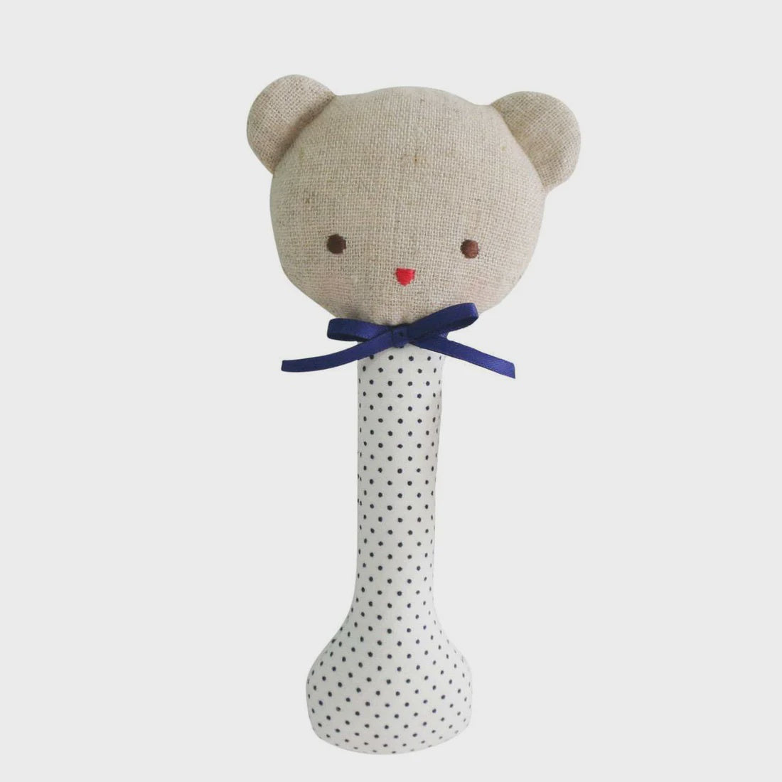 Baby Bear Stick Rattle - Navy Spot