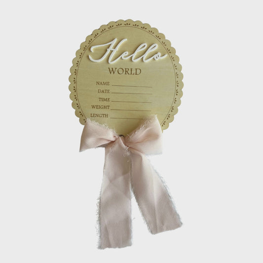 Wooden Baby Announcement Keepsake Disc - Nova