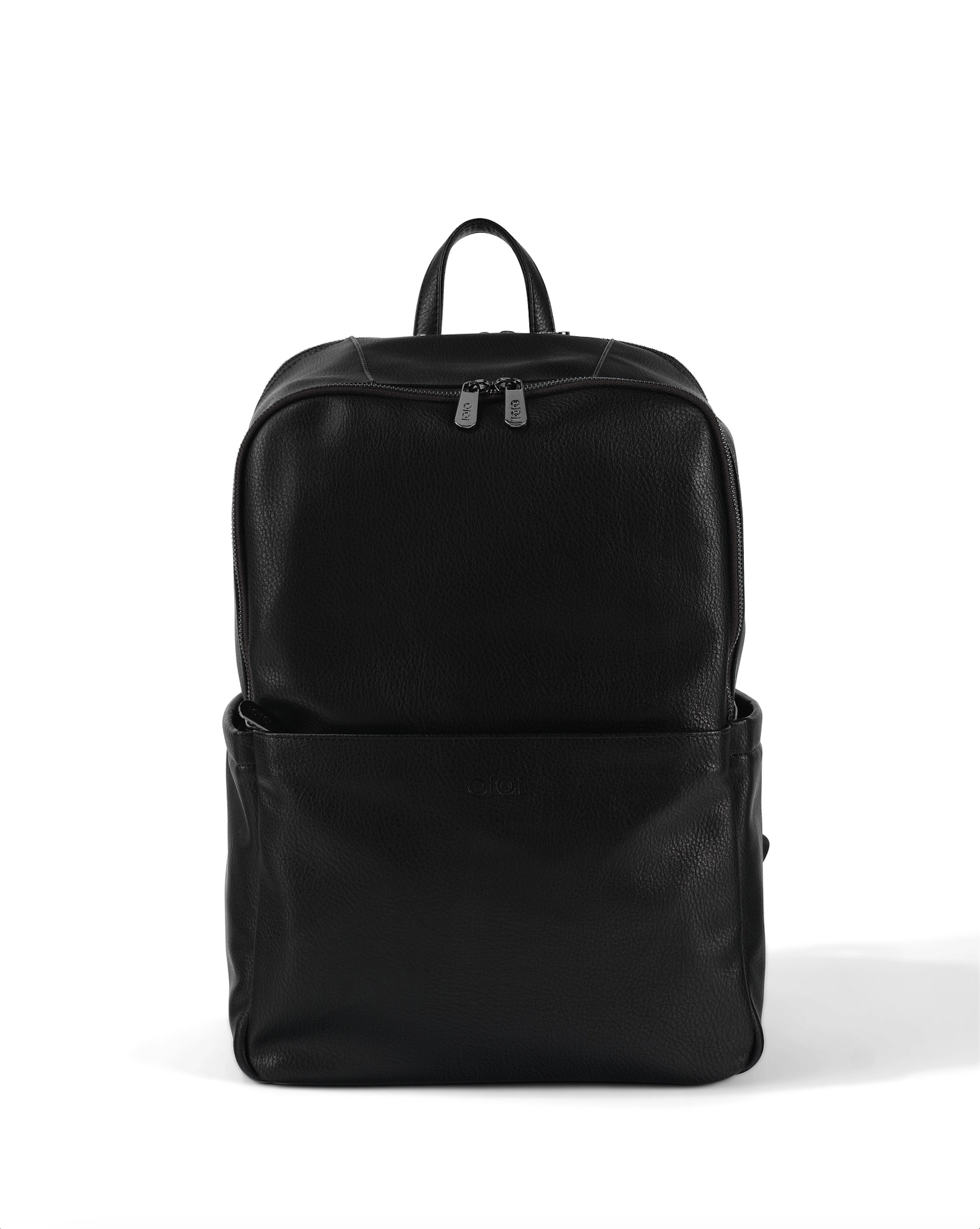 Multitasker Nappy Backpack - Black Vegan Leather - OiOi