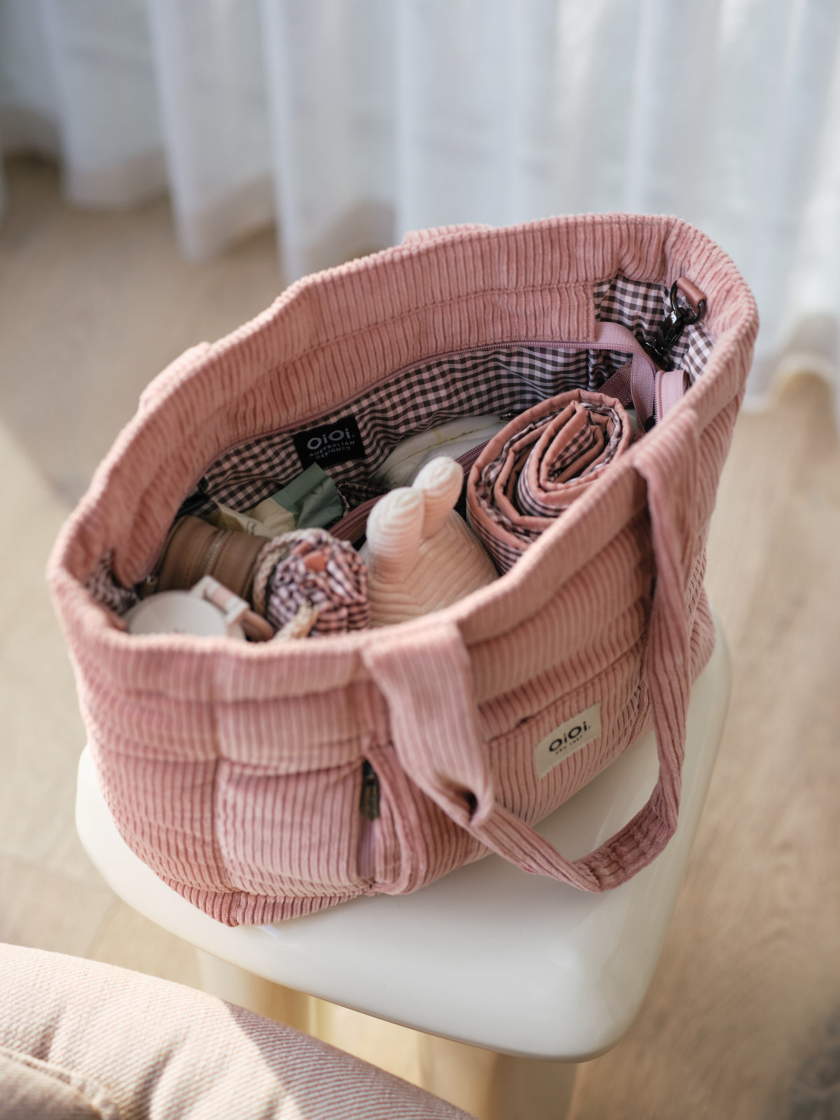 OiOi - Everyday Tote - Rose Pink Corduroy