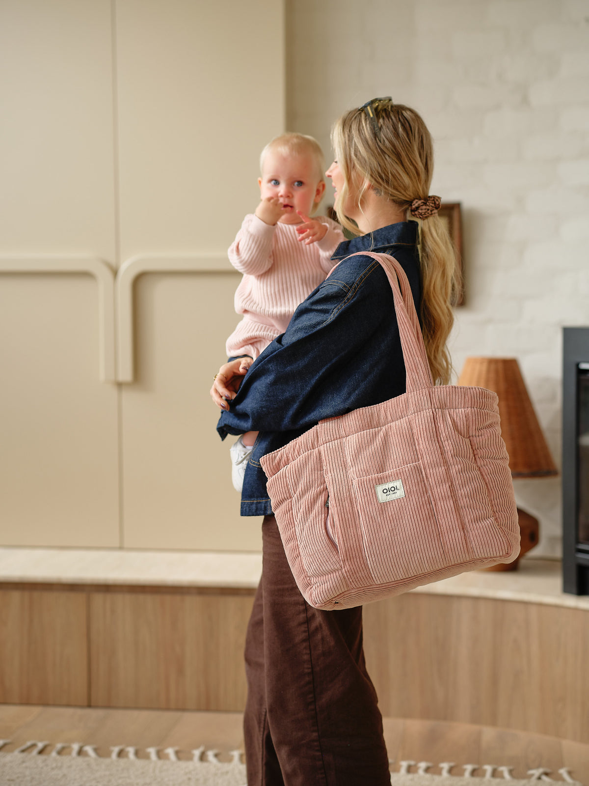 OiOi - Everyday Tote - Rose Pink Corduroy