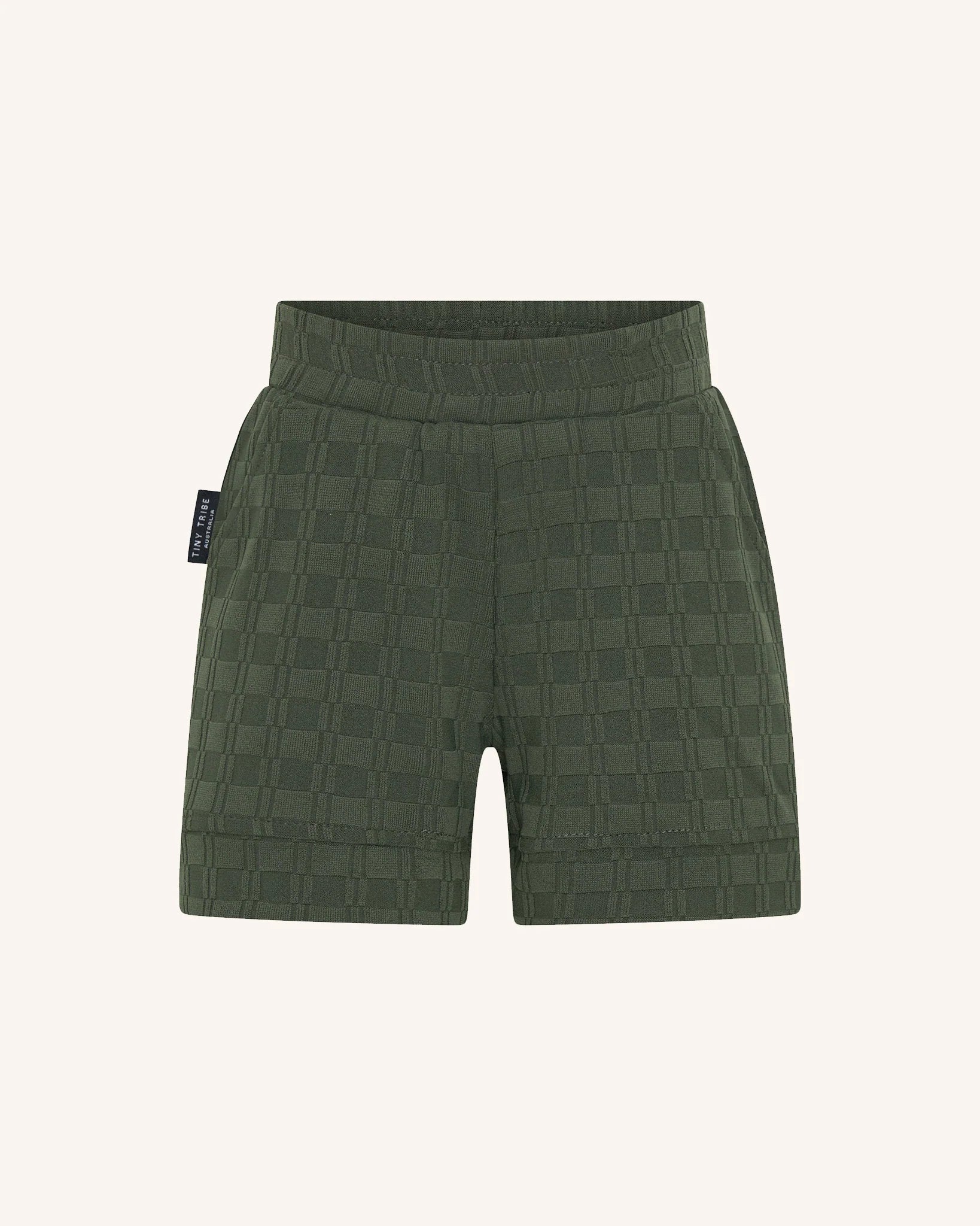 Tiny Tribe Olive Textured Shirt & Shorts Sets