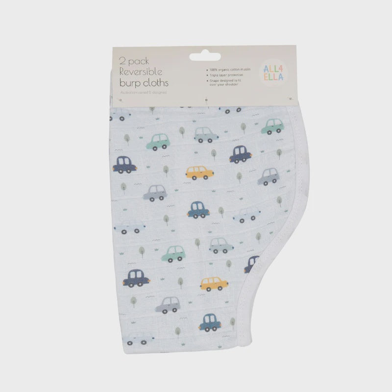Organic Burp Cloth 2PK - Beep Beep