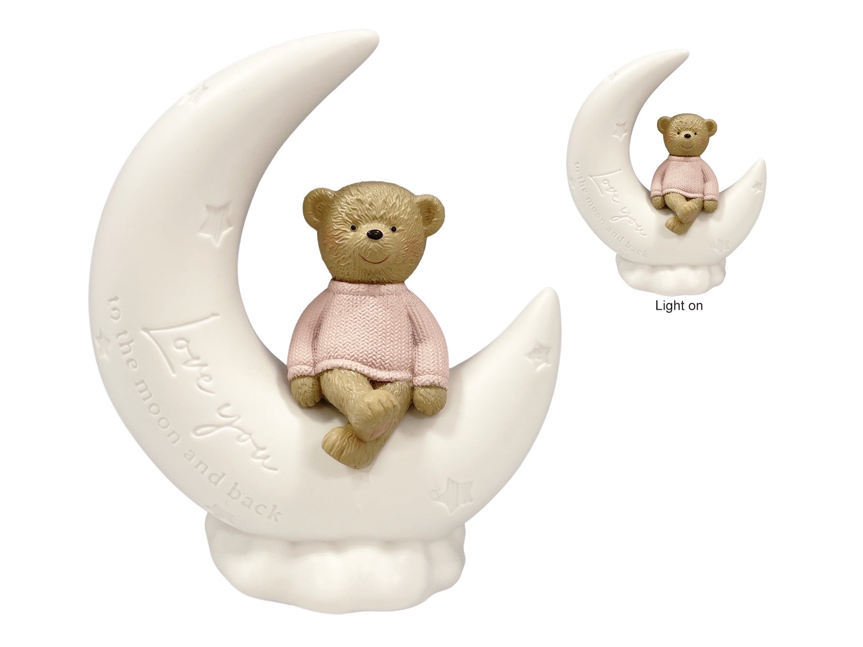Pink - Moon Teddy Bear - LED Light