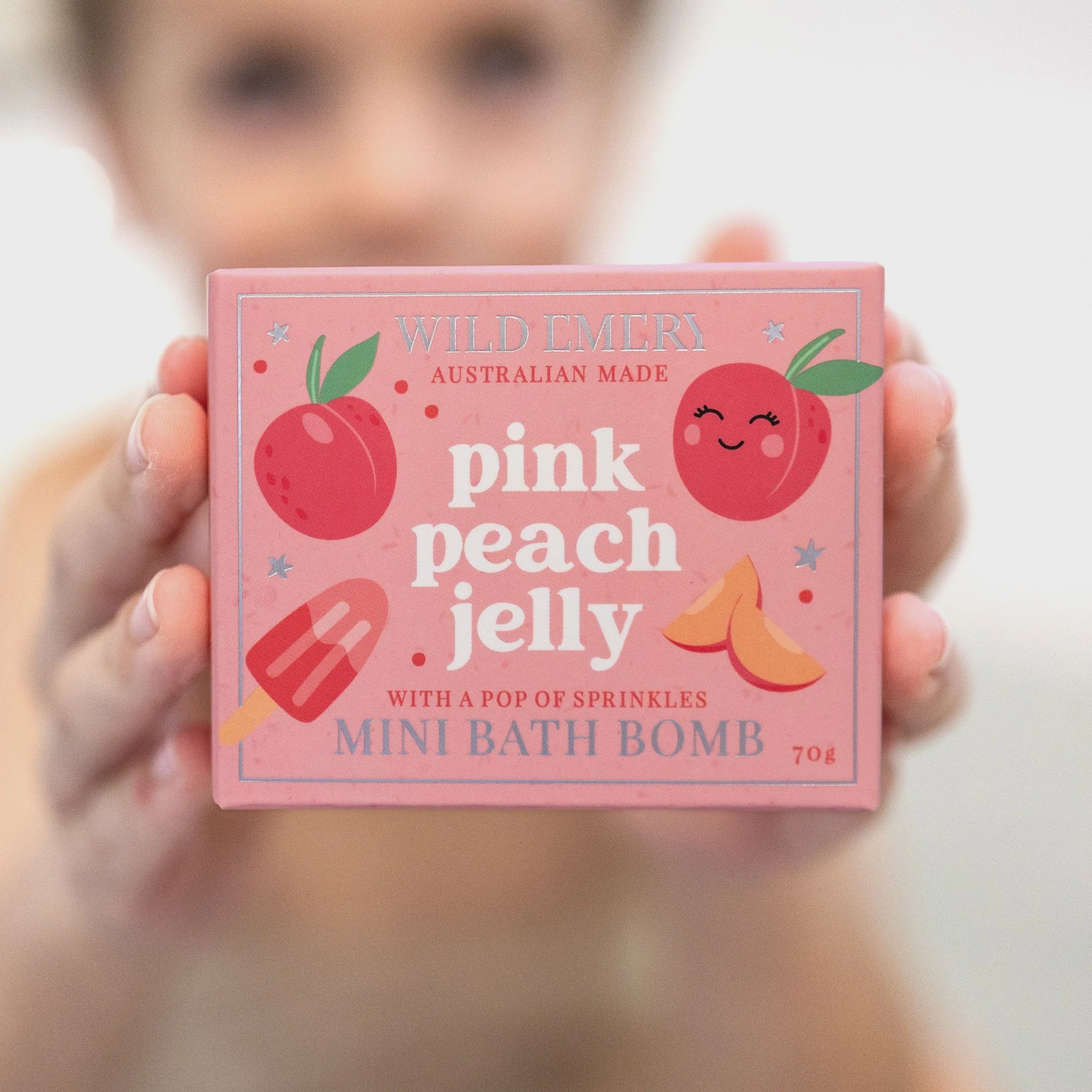 Pink Peach Jelly Mini Bath Bomb - Wild Emery