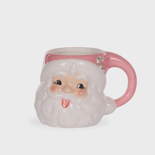 Pink Vintage Santa Mug