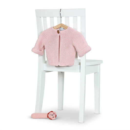 Pink | Elf - Garter Stitch Baby Cardigan - D-Lux