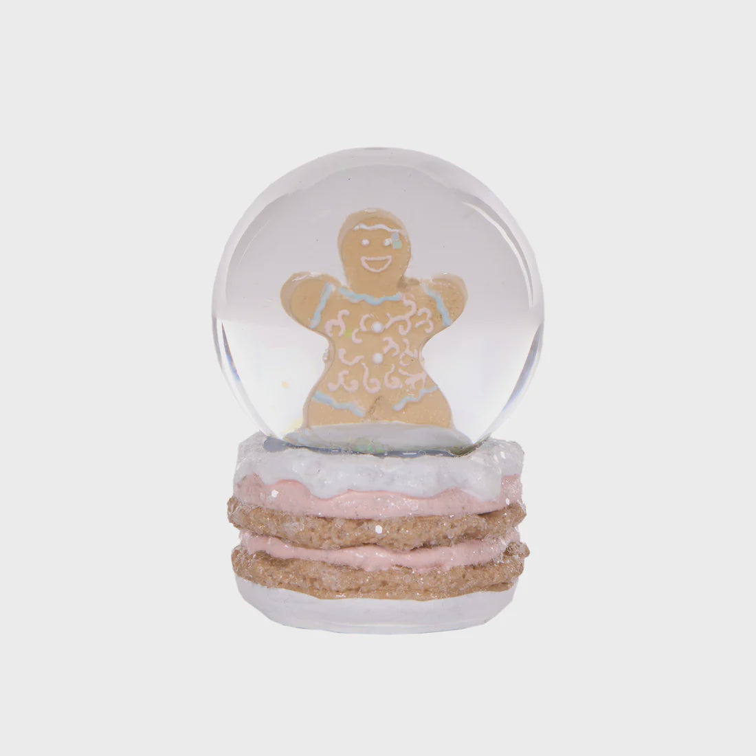 Piped Pastel Gingerbread Man Snow Globe