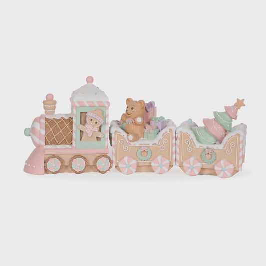 Piped Pastel Gingerbread Train 62cm