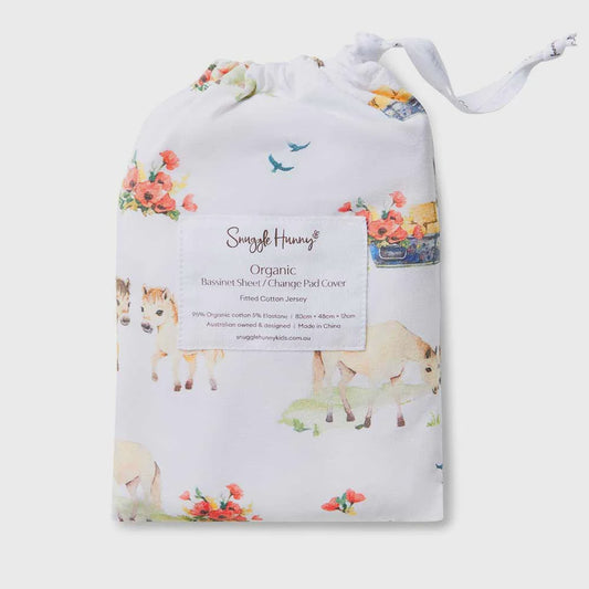 Pony Pals | Organic Bassinet Sheet / Change Pad Cover