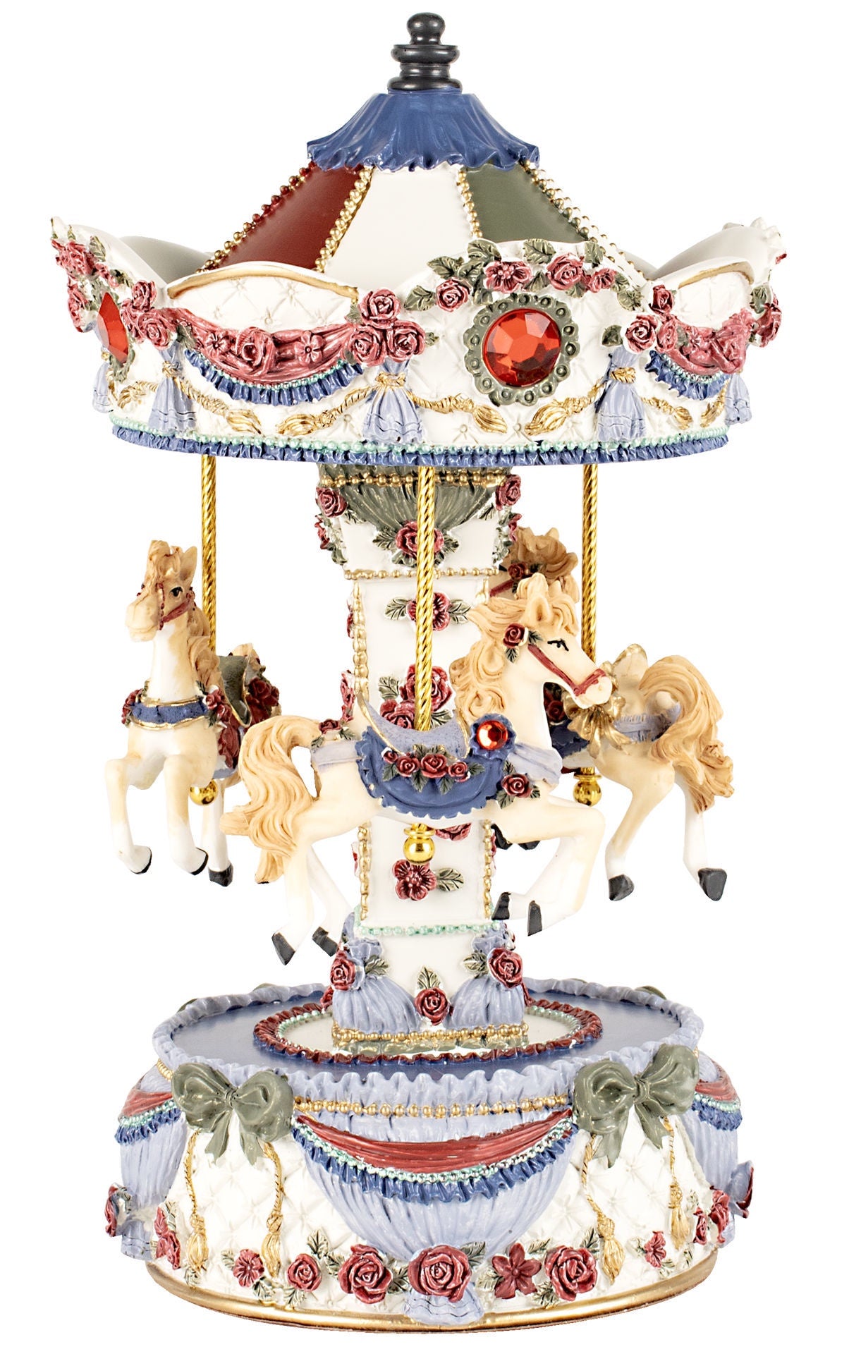 Purple Spinning Horse Musical Carousel 25cm
