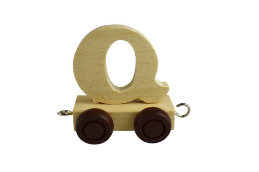 Q  - Wooden Letter Train Carriage