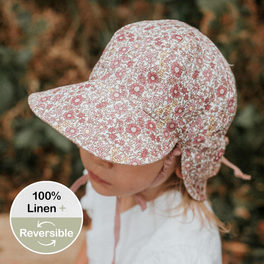 Ramble/Rosa - Reversible 'Lounger' Flap Sun Hat - Bedhead Hats