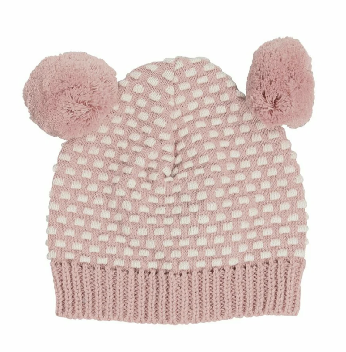 Pink | Arkie Waffle Knit Pom Pom Beanie - D-Lux