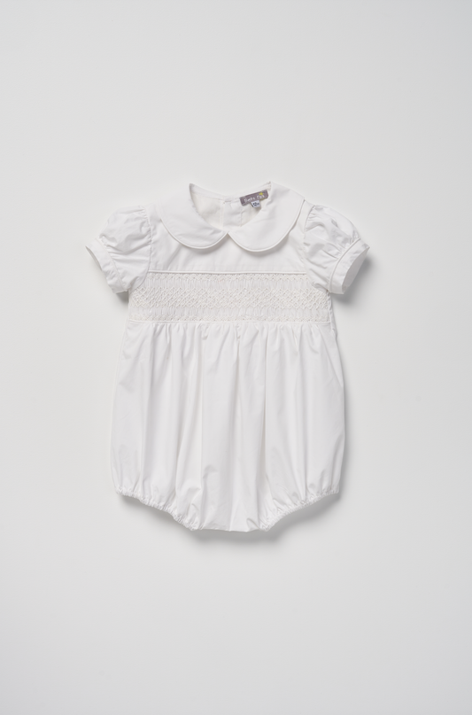 White  Smocked Romper