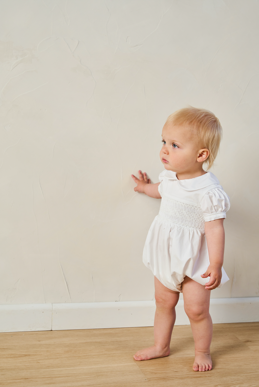 White  Smocked Romper