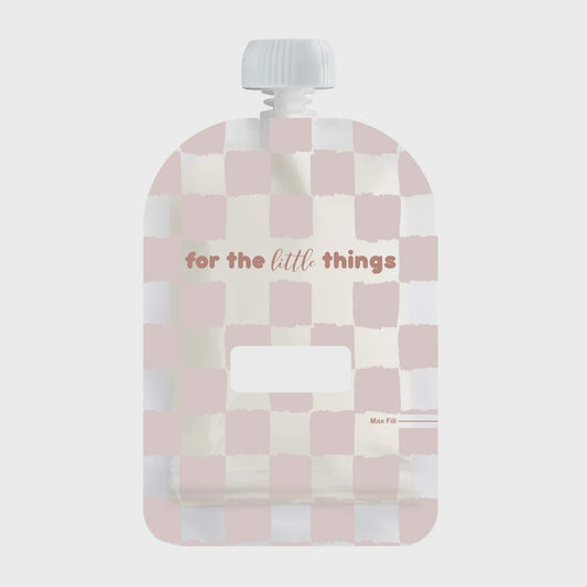 Sinchies Reusable Food Pouch (150ml) - Checkmate Blush