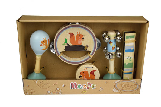 Squirrel - Wooden Musical Set - 5pcs - Calm & Breezy