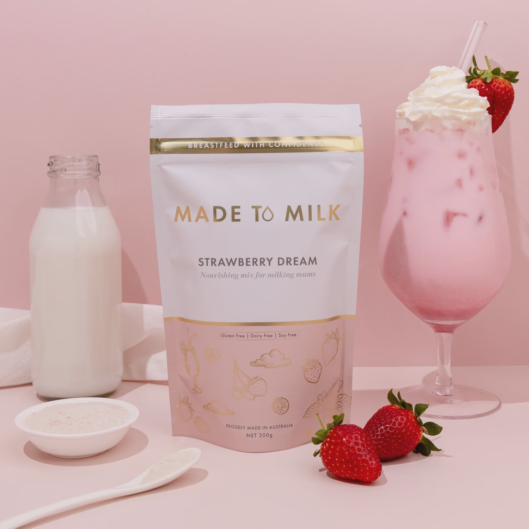 Strawberry Dream Lactation Drink - GF, DF, SF