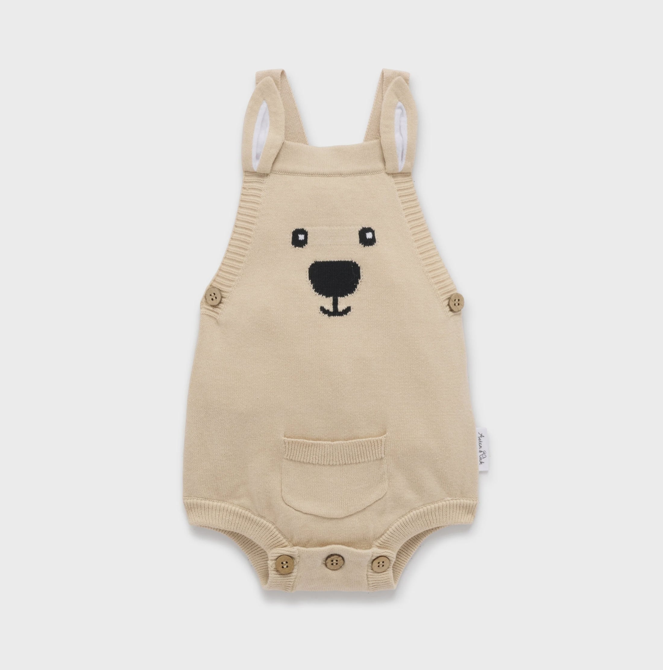 Taupe Kangaroo Knit Romper