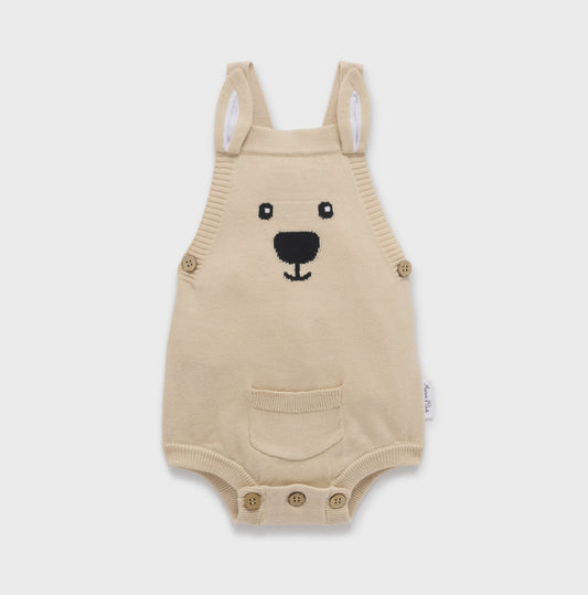 Taupe Kangaroo Knit Romper