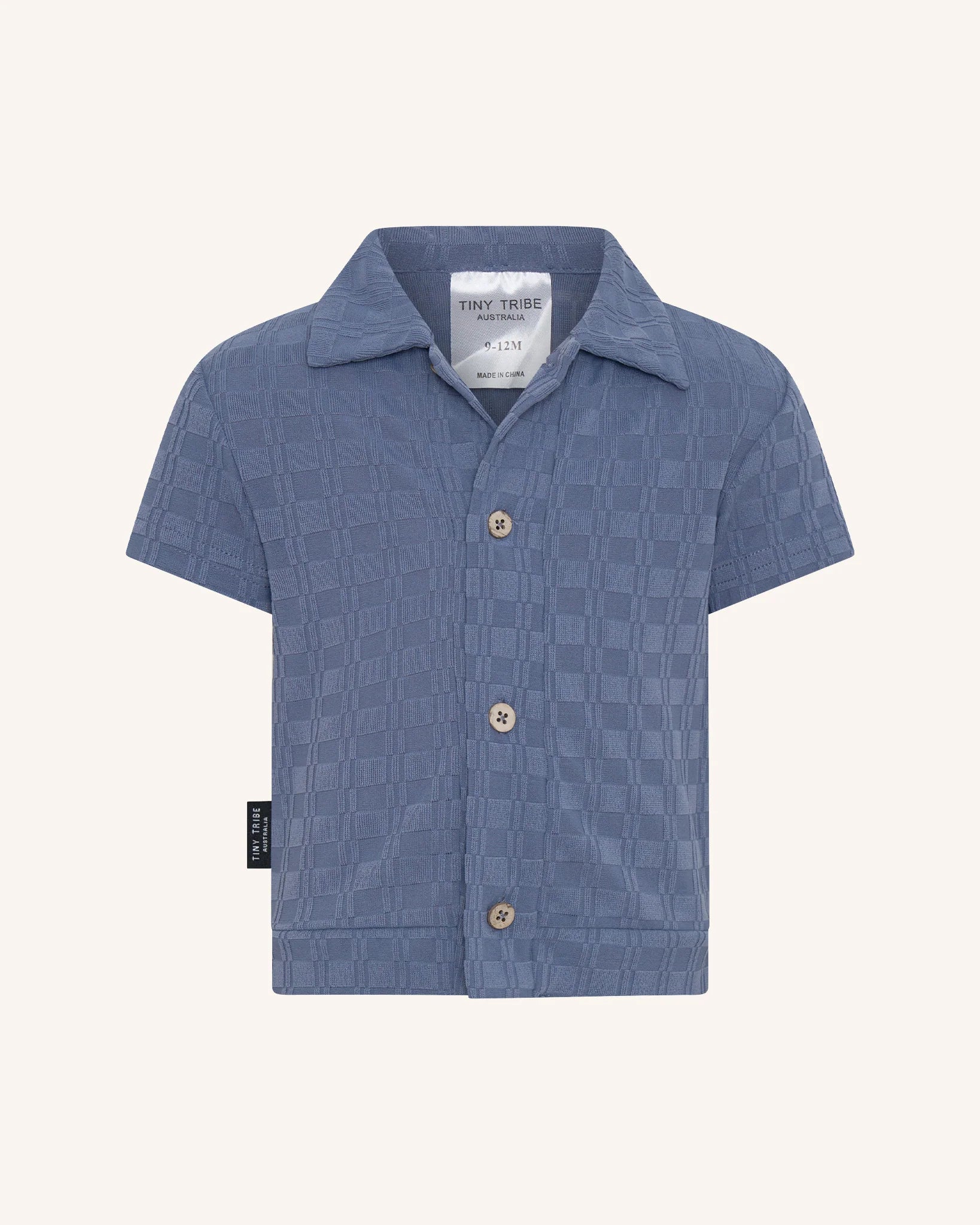 Tiny Tribe Blue Textured Shirt & Shorts Set