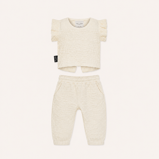 Tiny Tribe Cotton Scrunch Frill Top & Slouch Pant Set