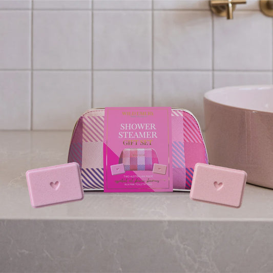 Two Shower Steamer + Pink Bag Gift Set