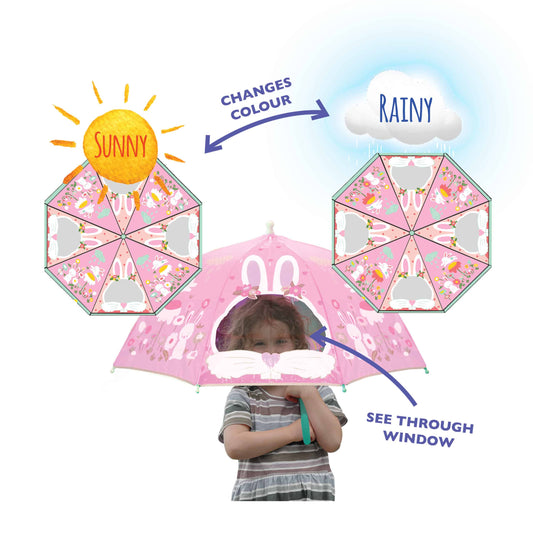 Bunnies - Colour Changing Dome Kids Umbrella