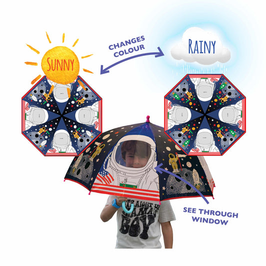 Man On Moon - Colour Changing Dome Kids Umbrella