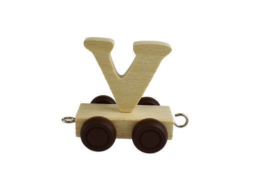 V - Wooden Letter Train Carriage