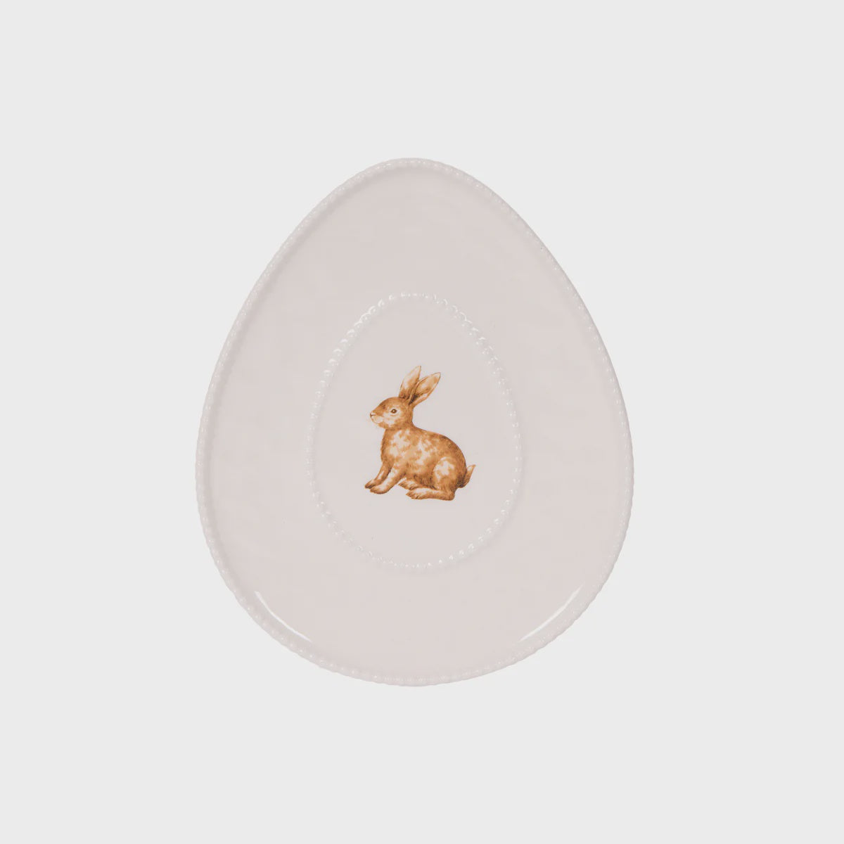 Vintage Crouching Rabbit Egg Plate
